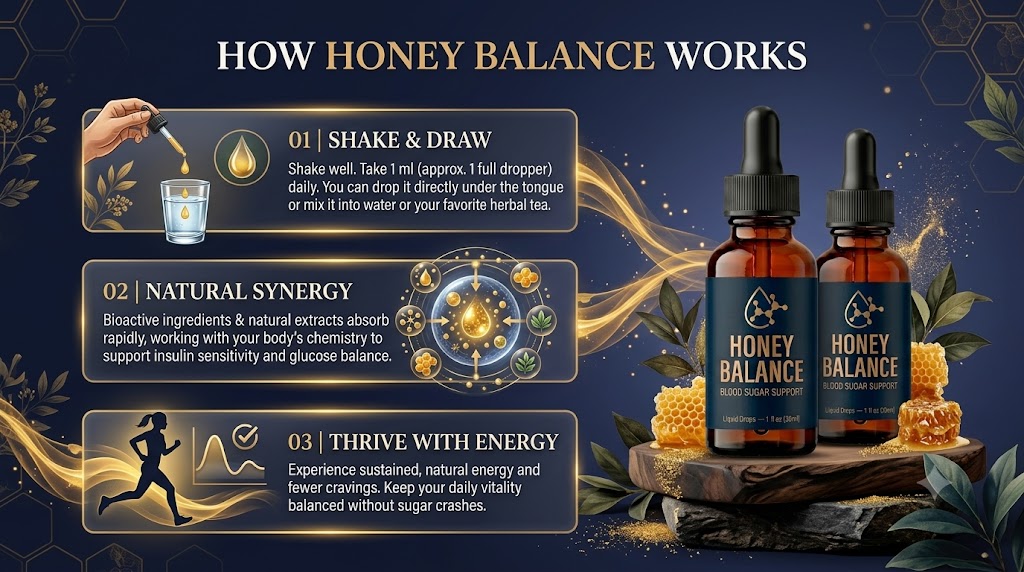 How HoneyBalance works: shake and draw, natural synergy, thrive with energy